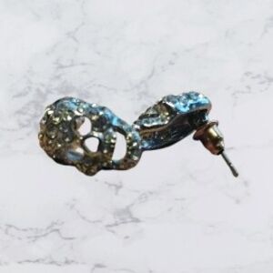 Skull Stud Earrings with Rhinestones